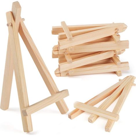 Lot de 20 chevalets bois 15x8 cm, présentoir cartes, photos, artisanat, fêtes