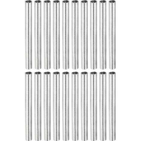 Manchon Filetée Rond Écrou Accouplement M4x0.7mm Femelle Filetage 50mm Raccorder Tige Barre Goujon Tube Écrou Connecteur pour Rallonger, Argenté Paquet de 20 (1/5)