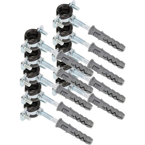 Lot de 10 pièces Support de tuyau 3/8 '' Collier de serrage avec Joint en caoutchouc Collier de montage Anti-vibration pour Conduits ronds Conduits de ventilation-NANOTEH (1/5)