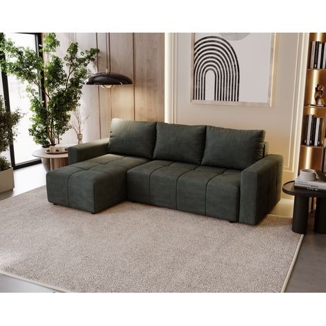 Ecksofa Schlafsofa NOHA in Stoff Paros Grafit Ottomane Links (1/5)