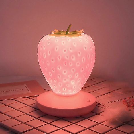 Nachtlicht Erdbeere LED Augenschutz für stimmungsvolle Atmosphäre Lampe Cartoon Tischlampe (1/4)