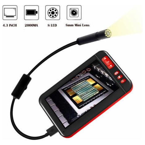 Caméra d'inspection endoscopique industrielle 10 m + écran LCD étanche 4,3 pouces 1080p (1/5)