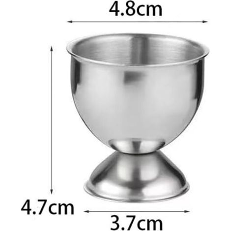 Lot de 4 coquetiers en acier inoxydable - Pour petits œufs - Argenté (1/3)