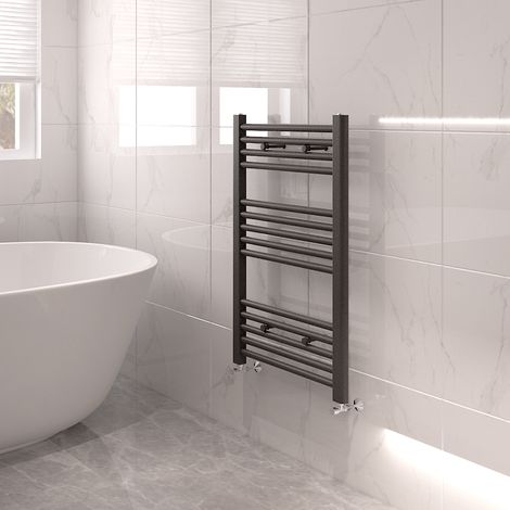 Bathroom Mordern Heated Towel Rail Radiator Central Heating Ladder Warmer 800x500mm Anthracite Straight