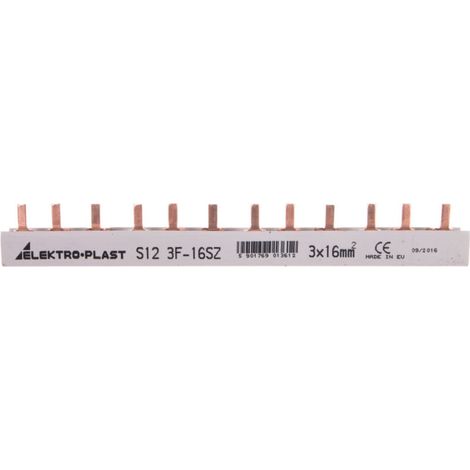 Barra di distribuzione di corrente tipo PIN 3P 16mm2 100A 12 pin IZS16/3F/12 45.262
