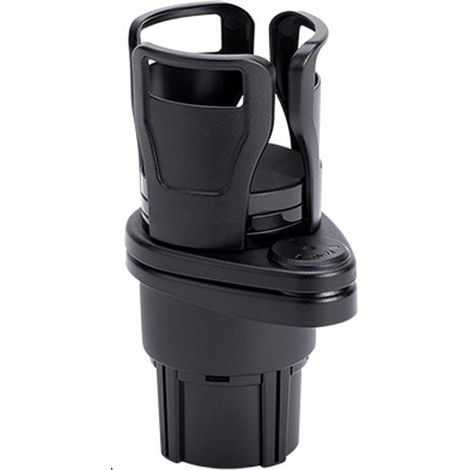 Porte-gobelet voiture réglable 2-en-1, rotation 360°, support de tasse auto universel, design robuste pour bouteilles et canettes, accessoire pratique pour l'habitacle. (1/5)