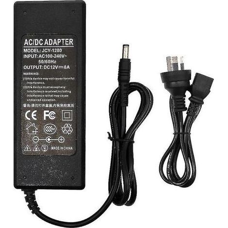 Adaptateur secteur 12 V 1 A 2 A 3 A 4 A 5 A 6 A 8 A 10 A pour rubans LED, caméras de surveillance, routeurs, connecteur mâle 5,5 x 2,1-2,5 mm (1/5)