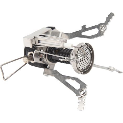 Cuisine de camping portable, mini cuisine de camping coupe-vent de poche pour le camping, les pique-niques et la randonnée (prise noire). (1/5)