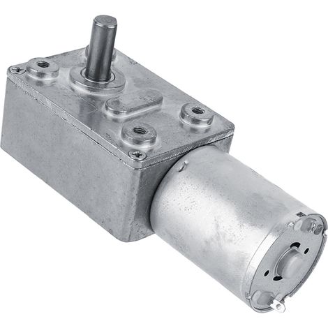 Moteur électrique réversible à couple élevé 12V DC avec réducteur à vis sans fin 6 tr/min (1/5)