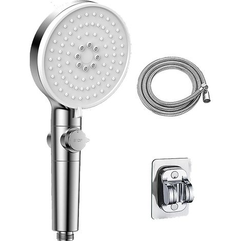 Pommeau de douche haute pression, 5 jets, flexible long, douchette à main avec filtre (1/3)