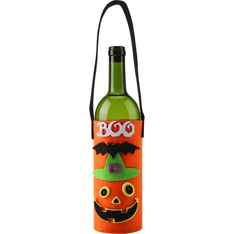 Housse De Bouteille Citrouille Halloween - Décoration Cuisine Fête Effrayante - Cadeau Original Amis Famille - 1 Pièce (1/5)