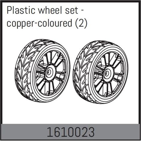 Plastic wheel set - copper-coloured