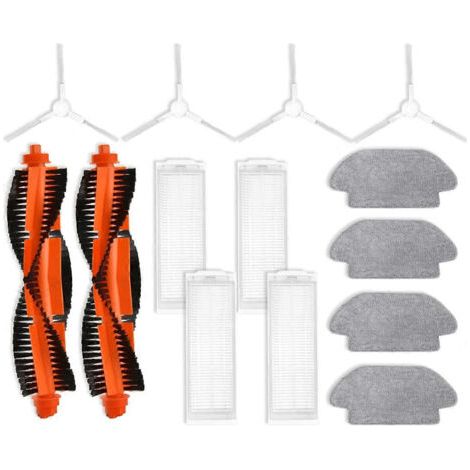 Accessoires et pièces de rechange pour aspirateur robot Xiaomi T12 / S10 / S12 / B106GL : brosse principale latérale, filtre HEPA
