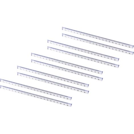 Règle triangulaire transparente d'architecte 20 cm, lot de 10 (1/5)