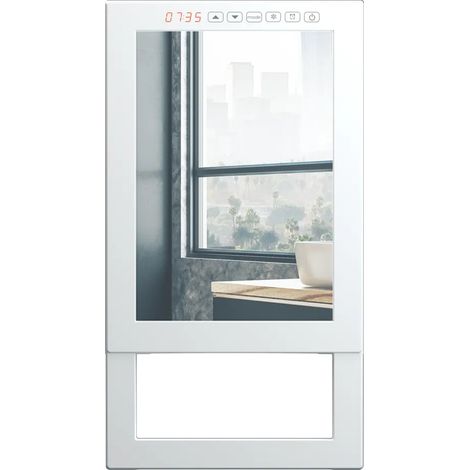 Termoventilatore a Specchio bagno scalda salviette aria calda 100/1800W elegante bagno