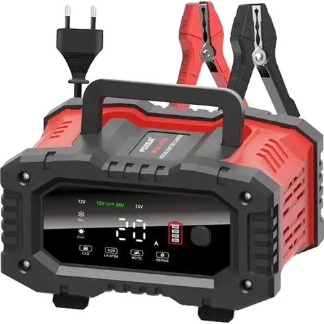 Chargeur de batterie, double sortie, système de charge intelligent, Rouge 12V/24V 20A/10A (1/2)