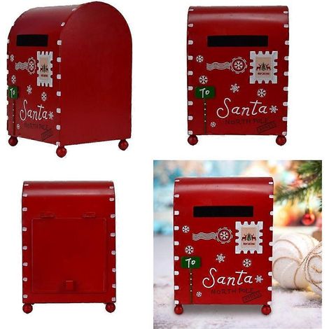 Mini boîte aux lettres de Noël en métal, boîte de rangement, accessoires de fête (1/4)