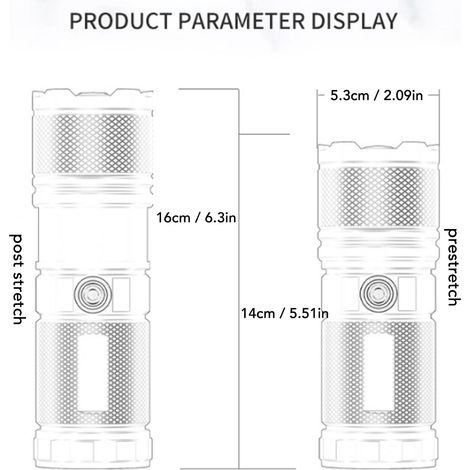 Wiederaufladbare USB-C-Taschenlampe, 5400-mAh-Akku, Aluminiumlegierung, Laserzoom, Gestensteuerung, leistungsstarke LED (1/5)