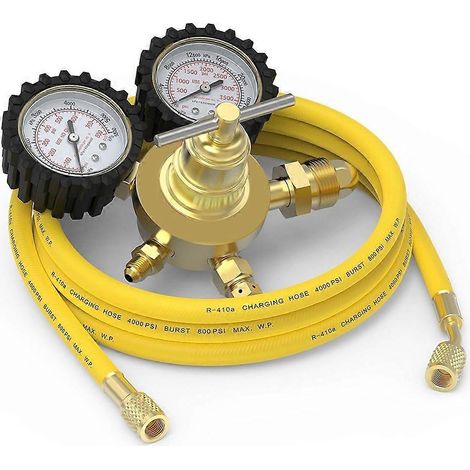 Stickstoffregler + Schlauch, 0-800 PSI et 0-4000PSI Ausgangsdruck, CGA580 Einlassanschluss et 1/4 Zoll Ma (1/5)