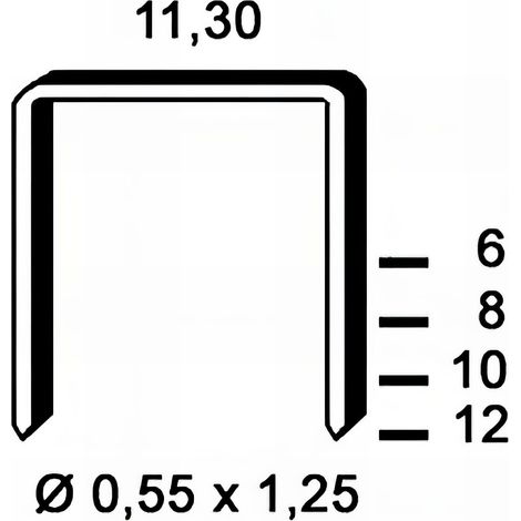 2 880 agrafes galvanisées PB-12 - 11,3 x 12 x D. 0,55 x 1,25 mm - 6PB121 - Alsafix (1/2)