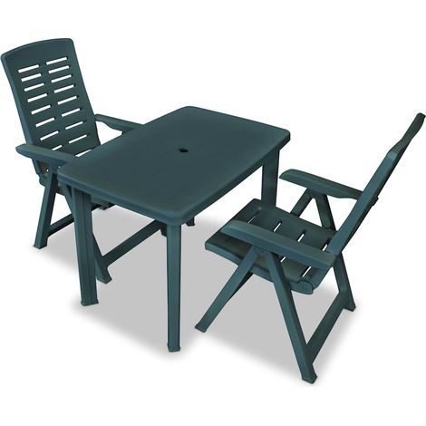 Ensemble de bistro 3 pcs-Salon de jardin bistro Plastique Vert (1/5)