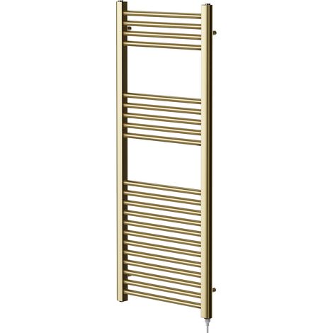 Colore Brushed Brass 1200mm x 500mm Straight Electric Heated Towel Rail (1/5)