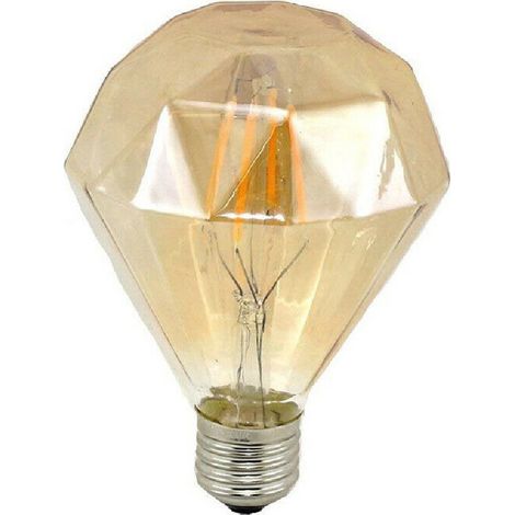 TrAdE Shop Traesio - Lampadina Filamento Diamante Ambra E27 4 Watt Stile Retro Luce Decorativa Dm-oc - (1/2)