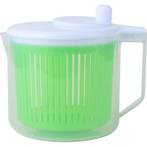 Deshidratador manual de verduras para secado rápido de frutas y verduras. Centrifugadora de ensaladas y cesta de drenaje eficiente. (1/3)