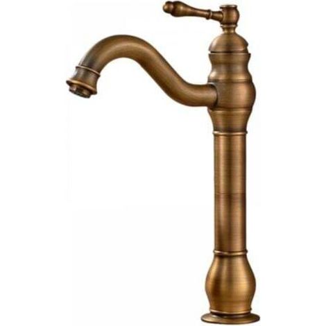 [NEVER USED] Antique brass bathroom sink faucet, single handle mixer tap, 360-degree swivel, bathroom sink faucet