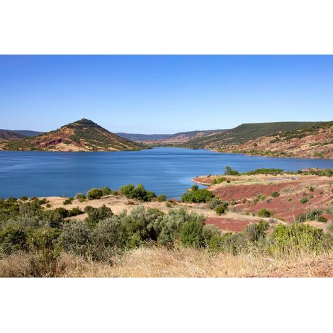 Tableau sur toile lac du Salagou Hérault 65x97 cm - Impression sur Toile Murale Décorative - Image imprimée en HD sur Toile - Toile sur Châssis en Bois FSC - Fabriqué en France (1/4)