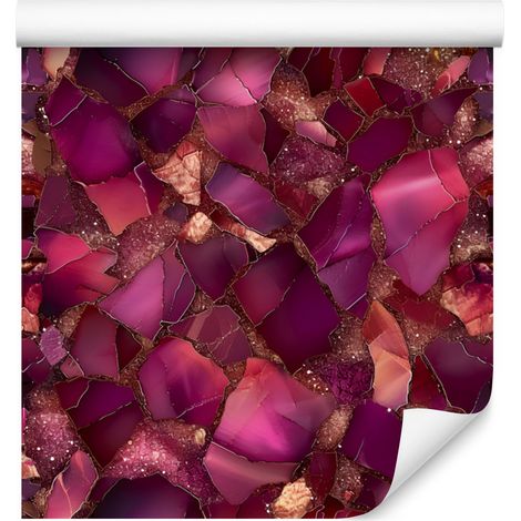 Papier peint encre bordeaux, rouge et rose pour salon et chambre 50x1000 cm (1/5)