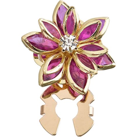 Eleganti gemelli rotondi con motivo floreale - Viola/Blu