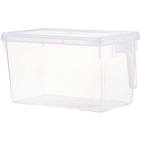 Ahlsen Bac à Légumes Transparent Empilable, Conteneurs de Stockage en Plastique, Réfrigérateur et Organisateur de Cuisine, Croustillant Transparent Empilable, Ensemble de 4 boîtes de Rangement (1/5)
