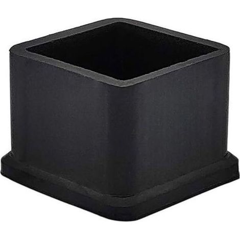 2,5 x 2,5 cm (1 inch x 1 inch) Lot de 16 Embouts de Protection pour Pieds de Chaise ou de Table en Caoutchouc, épais, carrés, Noirs (1/5)