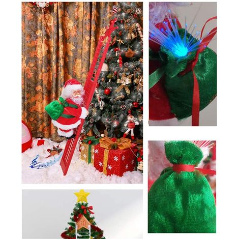 Échelle électrique lumineuse en forme de Père Noël, décoration à suspendre au sapin de Noël, cadeau idéal pour les enfants (1/5)