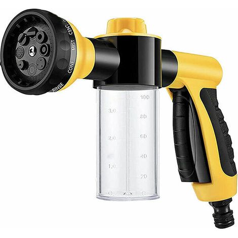 royaluxe -Pulvérisat de mousse pour jardin Tuyau d'arrosage Distribut de savon Pistolet pour lavage de voiture, animaux, douche, plantes Jaune (1/4)