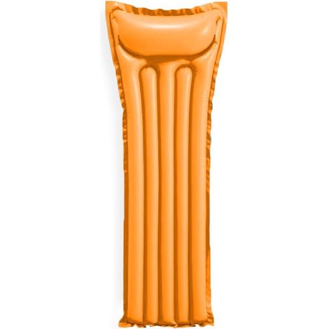 Materassino gonfiabile a tinta unita - Misura 183x69 cm - Lettino gonfiabile per dormire 5 tubi con cuscino - Colore Arancione (1/4)