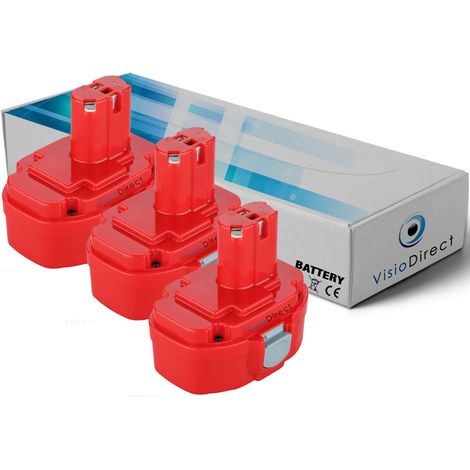 Lot de 3 batteries pour Makita LS711DWBEK scie à onglet 3000mAh 18V (1/2)