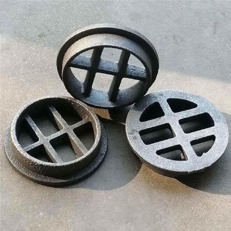 Cast Iron Round Floor Drain, Lawns Drain Cover Outdoor, Anti-Blocking Black Drainage Grate for Balconies, Rooftops and Gardens(11 cm/4 in)