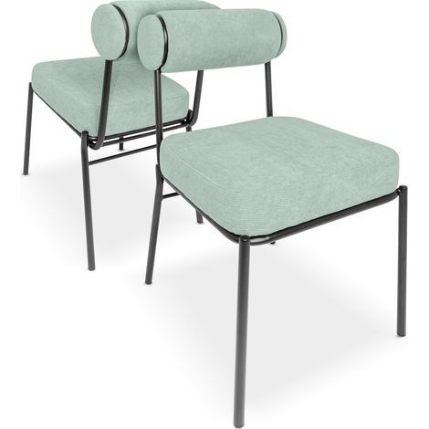 Jeju - Set mit 2 Design-Stühlen aus Metall und Samt Corduroy