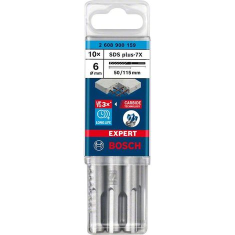 Bosch Accessories EXPERT SDS plus-7X 2608900159 Hammerbohrer 10teilig 6 mm Gesamtlänge 115 mm SDS-P