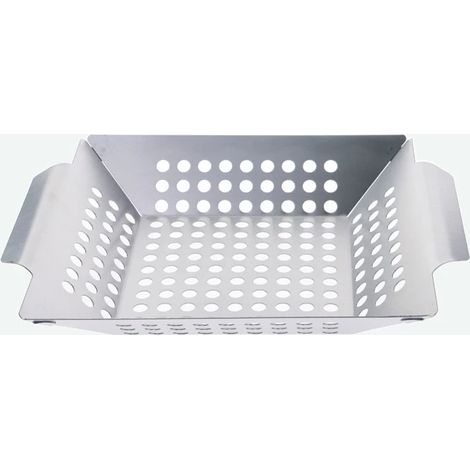 Grand panier à griller - Accessoire de barbecue extérieur parfait pour les légumes, le poisson, la viande, les brochettes (30 x 30 x 7,5 cm) (1/3)