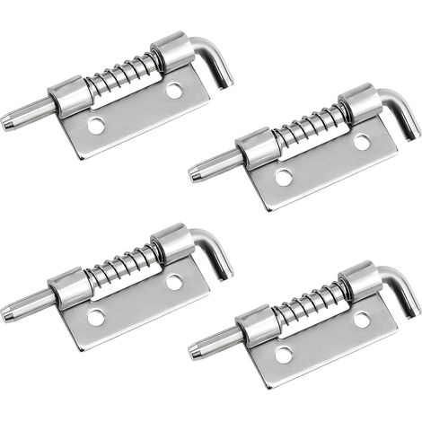 Lot de 4 verrous à ressort en acier inoxydable 304, Verrou compact Verrou compact gauche pour portes – armoires ou conteneurs – Inoxydable et argenté – polie (1/5)