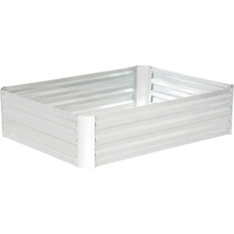 Fioriera rialzata in acciaio zincato 120 x 90 x 30 cm argento per fiori e ortaggi HOMVRA (1/5)