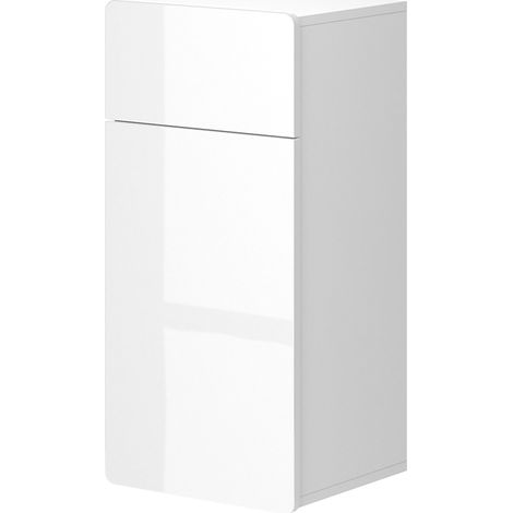 Meuble de rangement de salle de bain Izan, Blanc, 36.6 x 76.6 cm avec tiroir et porte, Vicco