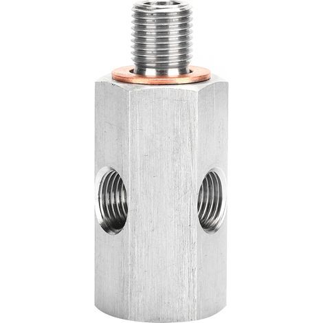 1/8-Zoll-NPT-Öldrucksensor, T-Stück auf M10 10x1,0-Außengewinde-Adapter, Turbo-Kraftstoffleitungsmanometer (1/5)