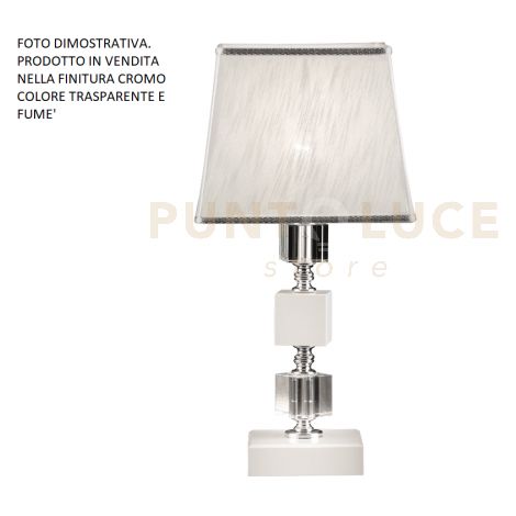 LUME/P LIVIA LUME 1 LUCE FUME'- TRASPARENTE E CROMO ATTACCO E14 PARALUME L.20CM