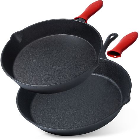 Set di padelle in ghisa con coperchio in silicone CAST LINE 25 cm / 30 cm 2 pz.