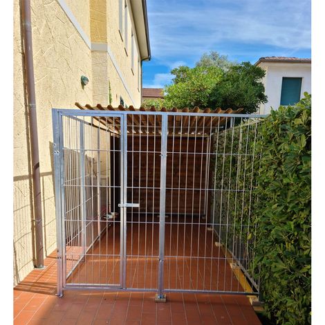 Box per cani coperto di metri 2 e retro in legno zincatura a caldo da 400x200x altezza 180 cm (1/5)