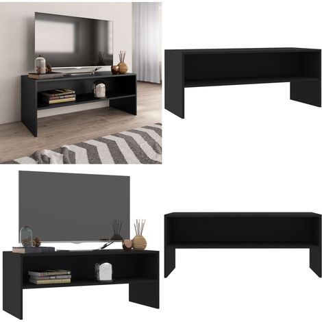TV-Schrank Schwarz 100x40x40 cm Holzwerkstoff - TV Schrank - Holzscherank - Fernsehschränkchen - Schwarz - Regal - Home & Living